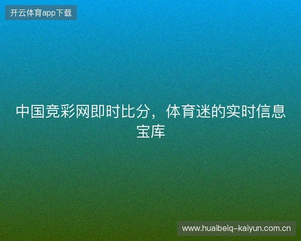 中国竞彩网即时比分，体育迷的实时信息宝库